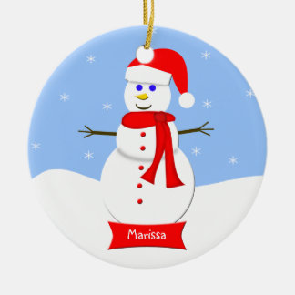 Monogrammed Snowman Christmas Ornament