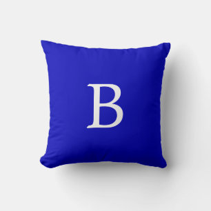 Monogrammed Solid Colour Cobalt Blue Cushion