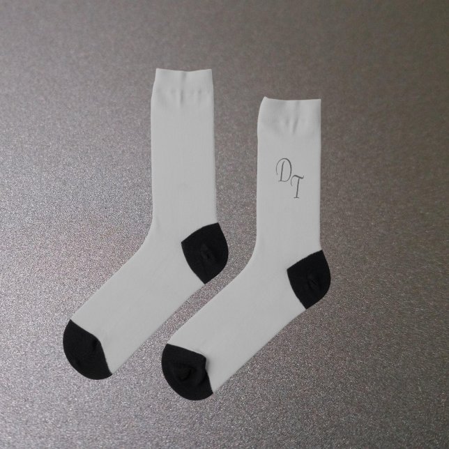 Monogrammed solid colour silver grey  socks (Creator Uploaded)
