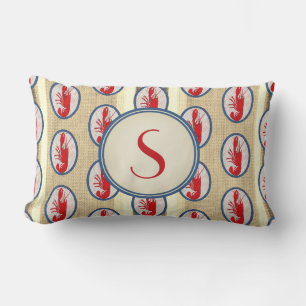 Monogrammed Spiny Rock Lobster Lumbar Cushion