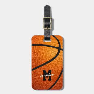 monogrammed sports gifts basketball luggage tag
