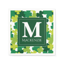 Monogrammed St. Patrick's Day Shamrocks