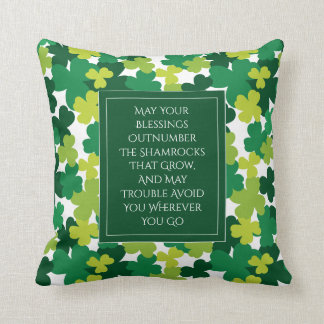 Monogrammed St. Patrick's Day With Irish Blessing Cushion