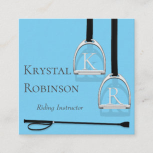 Monogrammed Stirrup Irons Blue Equestrian Square S Business Card