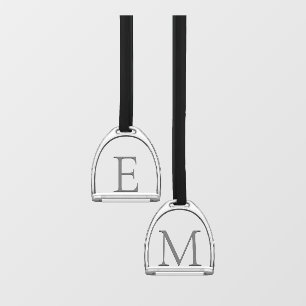 Monogrammed Stirrup Irons Pair Elegant Equestrian