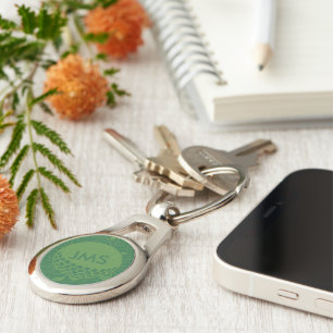 Monogrammed Subtle Golfer Pattern Key Ring