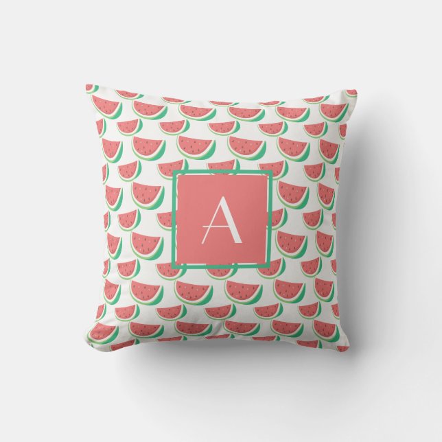 Monogrammed Summer Outdoors Pillows Watermelon (Front)