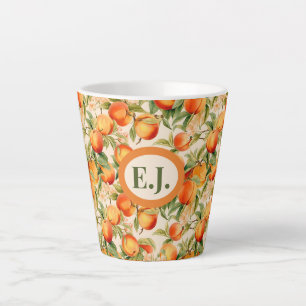 Monogrammed Summertime Peaches  Latte Mug