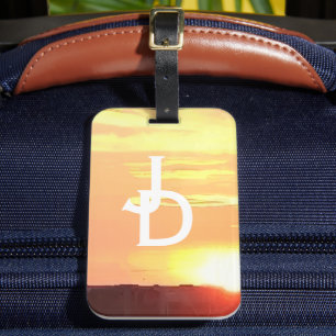 Monogrammed Sunset Luggage Tag