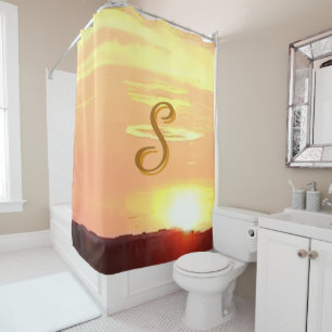 Monogrammed Sunset Shower Curtain