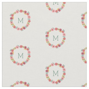 Monogrammed   Sweet Floral Fabric