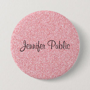 Monogrammed Template Elegant Rose Gold Glitter 7.5 Cm Round Badge
