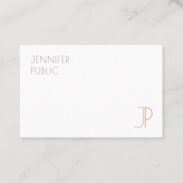 Monogrammed Template Modern Elegant Trendy Business Card (Front)