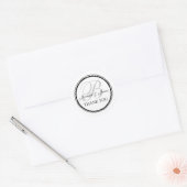 Monogrammed Thank You for Weddings Classic Round Sticker (Envelope)