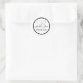 Monogrammed Thank You for Weddings Classic Round Sticker (Bag)