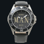 Monogrammed Thank You Gifts For Best Man Groomsmen<br><div class="desc">Add initials and commemorative wedding text to this stylish bestman,  father of the bride or groom,  groomsman watch. A perfect timely ('scuse the pun!) wedding bridal party groomsmen party keepsake gift. Thank your best man for all his help and support.</div>