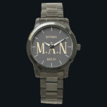 Monogrammed Thank You Gifts For Best Man Groomsmen<br><div class="desc">Add initials and commemorative wedding text to this stylish bestman,  father of the bride or groom,  groomsman watch. A perfect timely ('scuse the pun!) wedding bridal party groomsmen party keepsake gift. Thank your best man for all his help and support.</div>