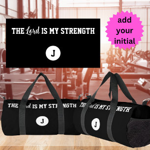 Monogrammed The Lord is My Strength Psalm 28:7 Duffle Bag