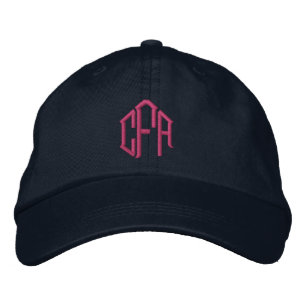 Monogrammed Three Initial Block Monogram Embroidered Hat