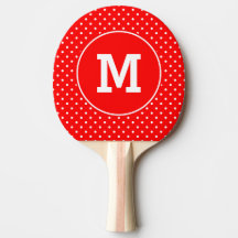 Monogrammed Tiny Red and White Polka Dots