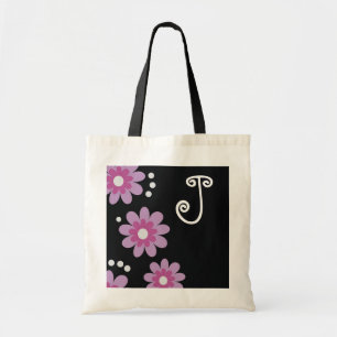 Monogrammed tote bags::Lavender Flowers