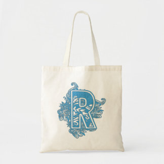 MONOGRAMMED TOTE - BLUE LETTER R BAG