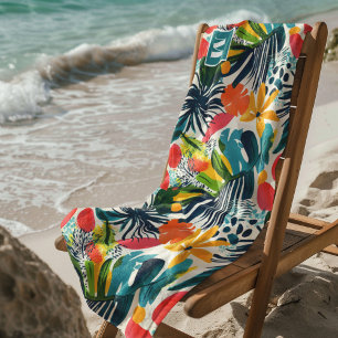 Monogrammed Tropical Abstract Beach Towel