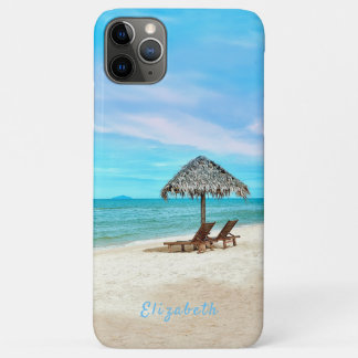 Monogrammed Tropical Ocean Beach Landscape Case-Mate iPhone Case