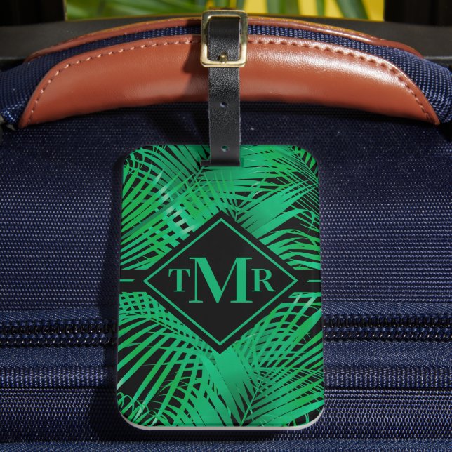 Monogrammed Tropical Palm  Luggage Tag (Front Insitu 2)