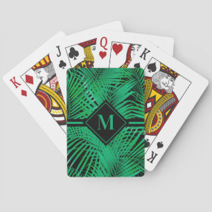 Monogrammed Tropical Palm Playing Cards