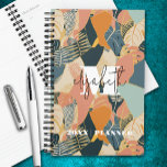 Monogrammed Tropical Pattern Planner<br><div class="desc">Your monogram and first name in chic lettering on an abstract tropical print in teal,  coral,  pink,  tan and gold is printed on this personalised planner. Ideal for yourself or a great gift for any occasion.</div>