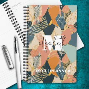 Monogrammed Tropical Pattern Planner