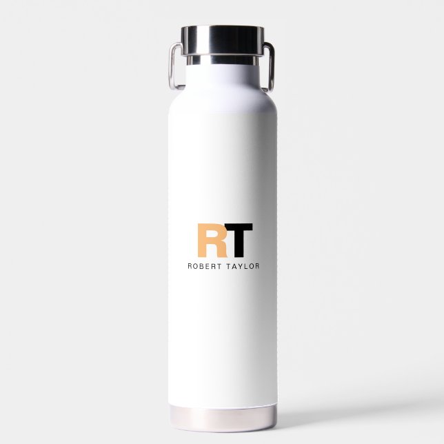 Monogrammed Two Tone Personalised Water Bottle (Front)