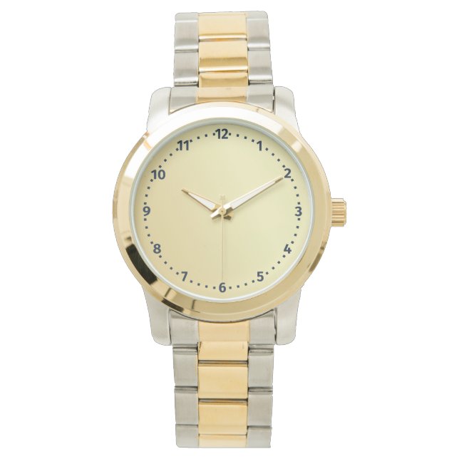  Monogrammed Unisex Oversize Two Tone Bracelet Watch (Front)