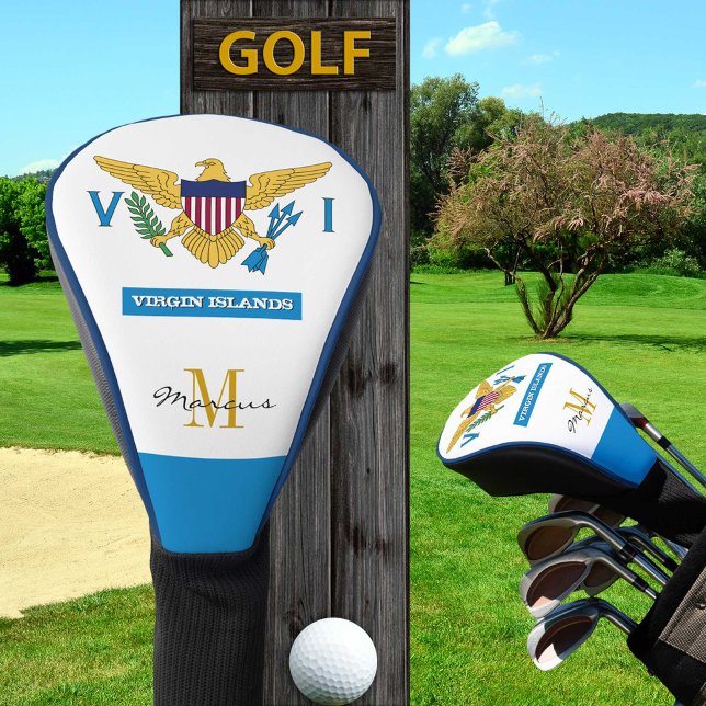 Monogrammed US Virgin Islands Flag Golf clubs, Head Cover (Creator Uploaded)