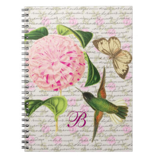Monogrammed Vintage Dream Spiral Notebook