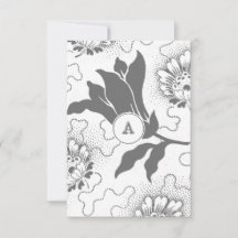 Monogrammed Vintage Grey Floral | Thank You