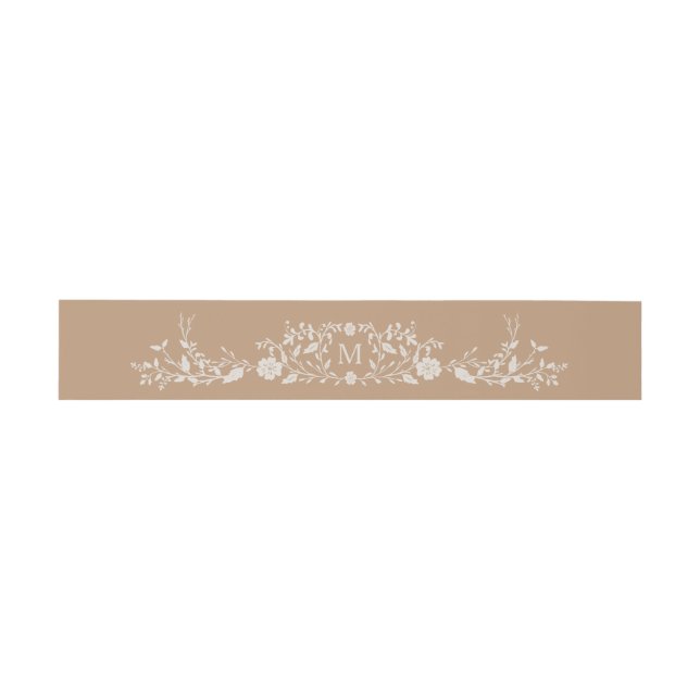 Monogrammed | Vintage Library Book Invitation Belly Band (Flat)