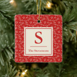 Monogrammed Vintage Rustic Botanical Christmas Red Ceramic Ornament<br><div class="desc">Celebrate the holiday season with this elegant ceramic ornament featuring a monogrammed vintage rustic botanical design in festive Christmas red. Perfect for adding a personalized touch to your tree or gifting to loved ones, this ornament brings a timeless and stylish charm to your holiday decor. A beautiful keepsake that’s perfect...</div>