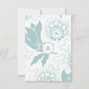 Monogrammed Vintage Teal Floral   Thank You