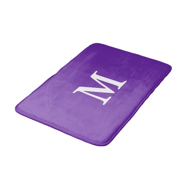 Monogrammed Violet Purple Bath Mat (Angled)