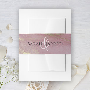 Monogrammed Viva Magenta Wedding Invitation Belly Band