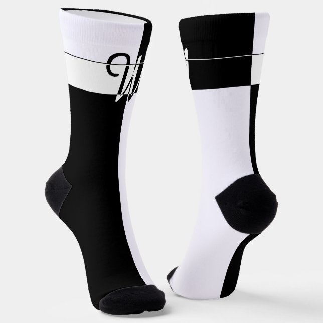 Monogrammed W Socks (Angled)
