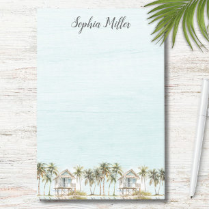 Monogrammed Watercolor Coconut Palm Trees Beach Post-it Notes