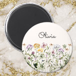 Monogrammed Watercolor Wildflower Garden Magnet<br><div class="desc">Bring a touch of natural beauty into your space with our Wildflower Garden Magnet. Discover a delightful collection of colourful blooms that will bring the charm of nature indoors. You can personalise it by adding your name. Great as gift for nature and flower lovers.</div>