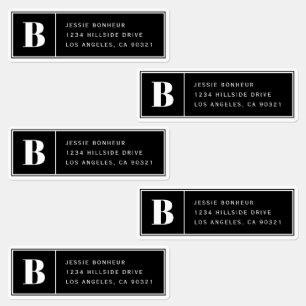 Monogrammed Waterproof Labels Address or Info