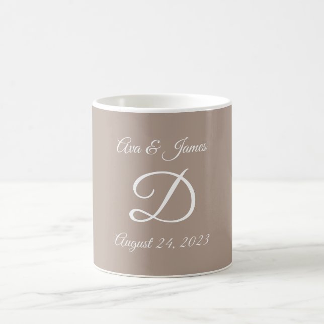 Monogrammed wedding gift Coffee cup (Center)