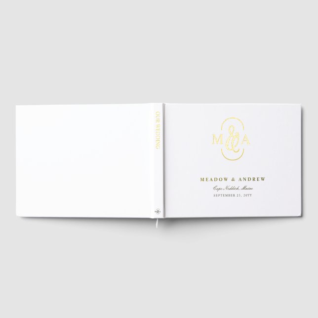 Monogrammed Wedding Guestbook Ampersand & Initials (Full)