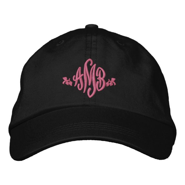 Monogrammed Wedding Hat 3 Initials V2 (Front)