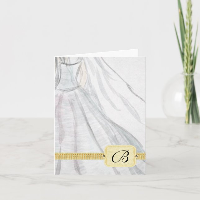 Monogrammed Wedding Note Cards Template (Front)